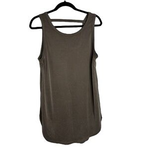 Sen Minimalist Neutral Women’s Sleeveless Tunic Top Size 3 Grey/Tan
